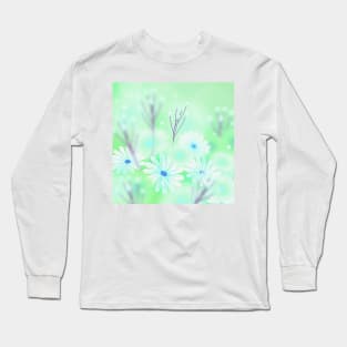 Flowers art light green Long Sleeve T-Shirt